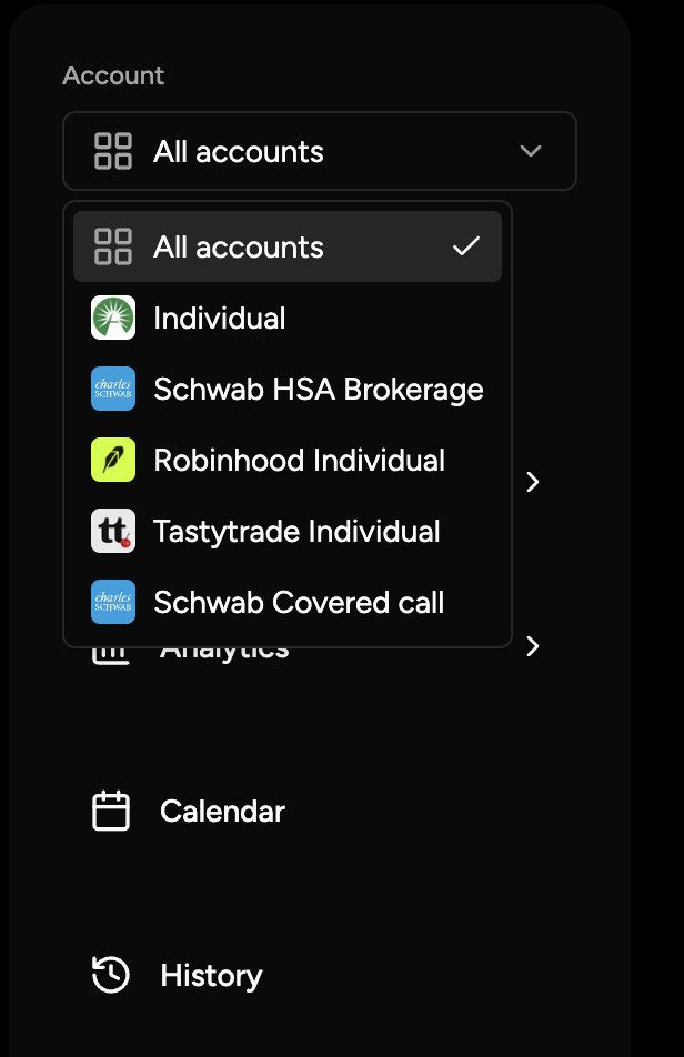 New feature on OptionIncome 👇

You can now view combined positions and analytics across ALL accounts.

No more jumping between brokers to see the full picture.

Now you can:
• Track total option exposure across accounts
• See combined PnL and performance
• Understand your