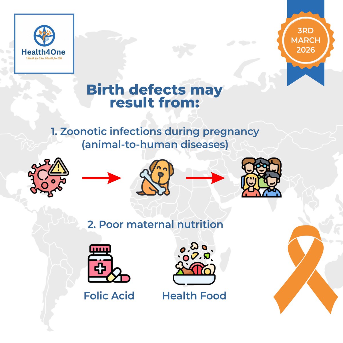 Health4one's tweet photo. Here are 4 ways to prevent birth defects:
* Attend antenatal clinics
*  Take folic acid
*  Avoid harmful exposures
* Seek medical advice early

Save this post to remind an expecting mother today! 💕

#Health4One #BirthDefectsDay2026 #MaternalHealth https://t.co/U8QB1mYMR9