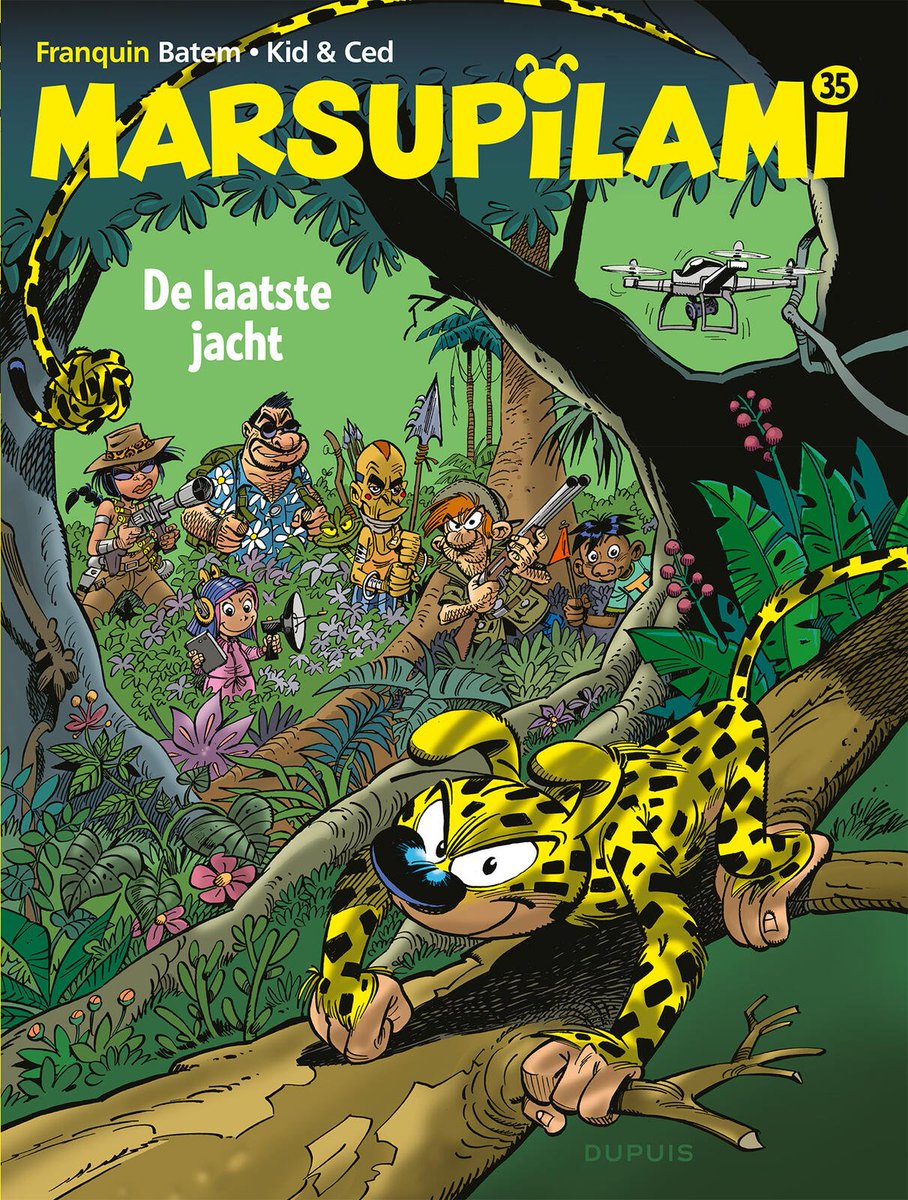 stripland_BENL's tweet photo. De Laatste Jacht, deel 35 van #Marsupilami, verschijnt deze week bij #Dupuis. Ondanks de doorlopende nummering een zachte herstart dus, zonder instap-drempel en door nieuwe scenaristen. Wie vangt het beest in de jungle van Palombië? #KidToussaint #Ced #Batem #Robbedoes https://t.co/OslXE1m3X0