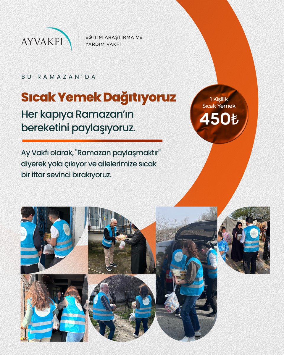 AYVAKFI's tweet photo. Sahadaki ekiplerimizle kapı kapı dolaşıyor, "Ramazan paylaşmaktır" diyerek hazırladığımız sıcak yemekleri ihtiyaç sahibi ailelerimize ulaştırıyoruz.

Bir Kişilik Sıcak İftar: 450 TL

#ayvakfı #ramazanpaylaşmaktır https://t.co/gWrPqETGNc