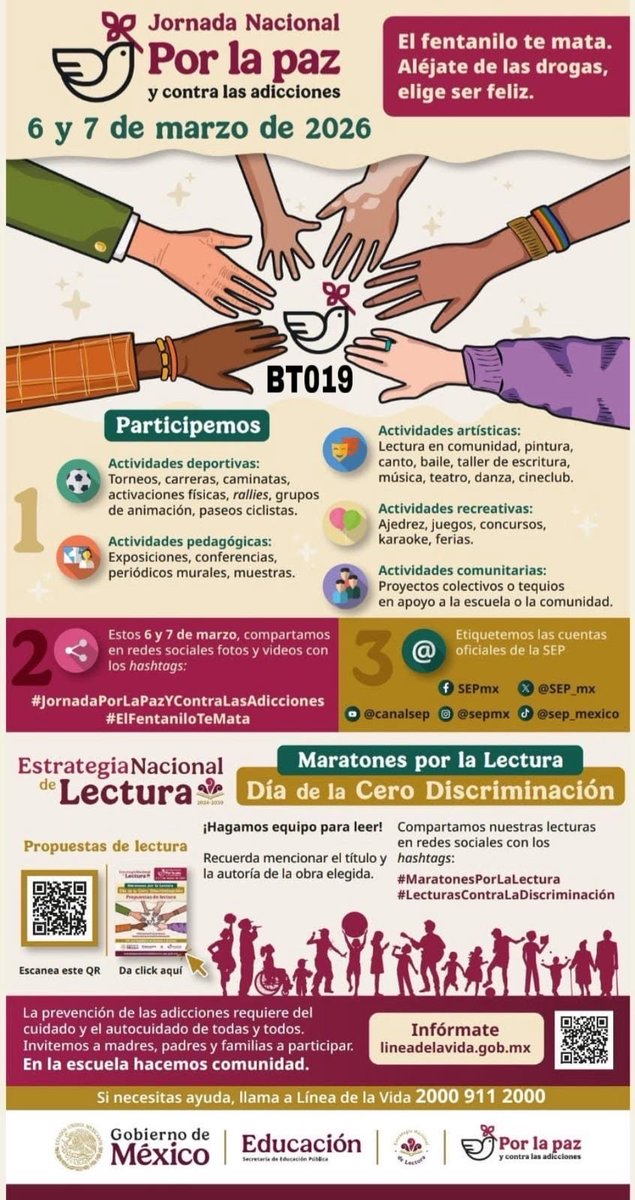 CBTTequixquiac's tweet photo. por la paz y en contra de las adicciones convoca un maratón por la lectura  
#LecturasContraLaDiscriminacion https://t.co/fan7MrauvK