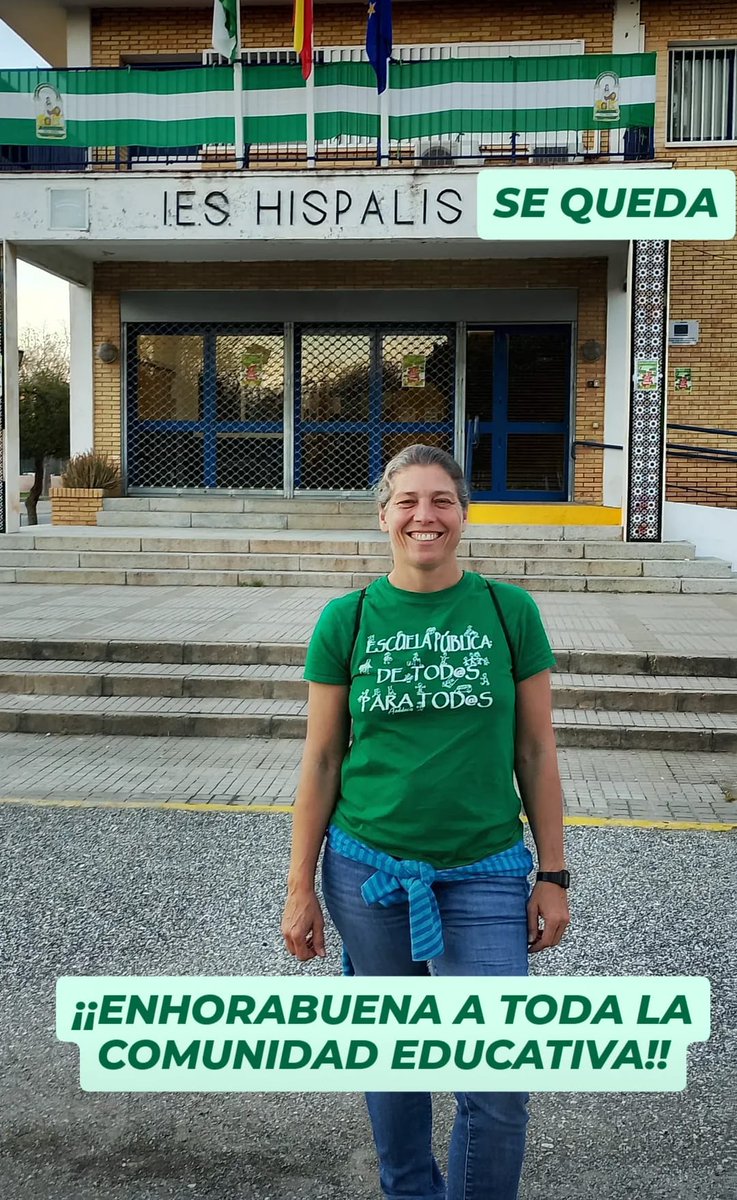 usteaeducacion's tweet photo. La lucha sindical, vecinal y de la comunidad educativa LO HA CONSEGUIDO 

El IES Híspalis de Sevilla SE QUEDA
¡ LA PÚBLICA NO SE TOCA! 💚💪🏼
@usteasevilla https://t.co/ukwLwjU8QG