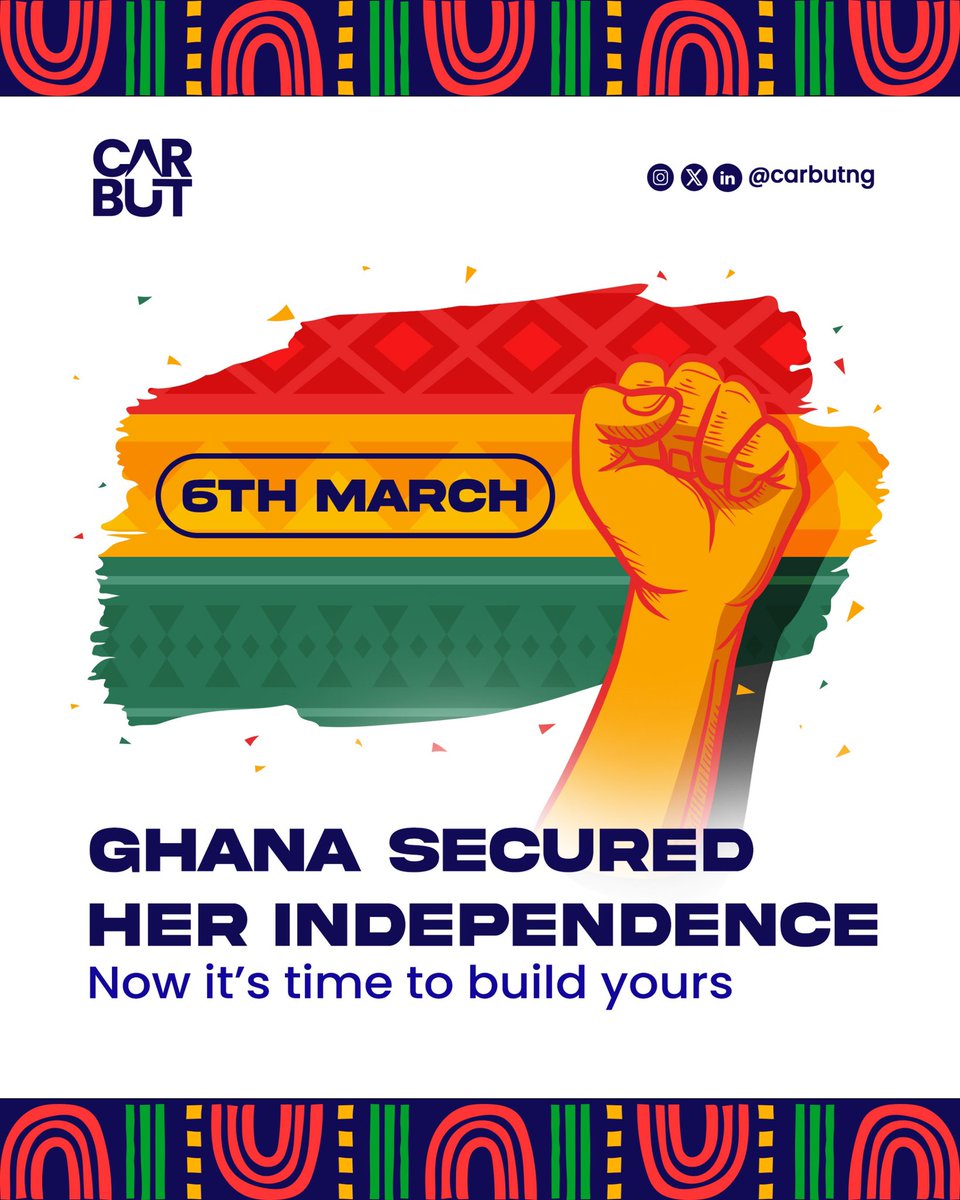 Independence looks good on Ghana. It looks even better on you.

Ghana is free 🇬🇭

Now the question is – are you building your own independence?
• In your career.
• In your business.
• In tech.

This March, we move. No excuses.
Celebrate the nation.
Upgrade yourself.
