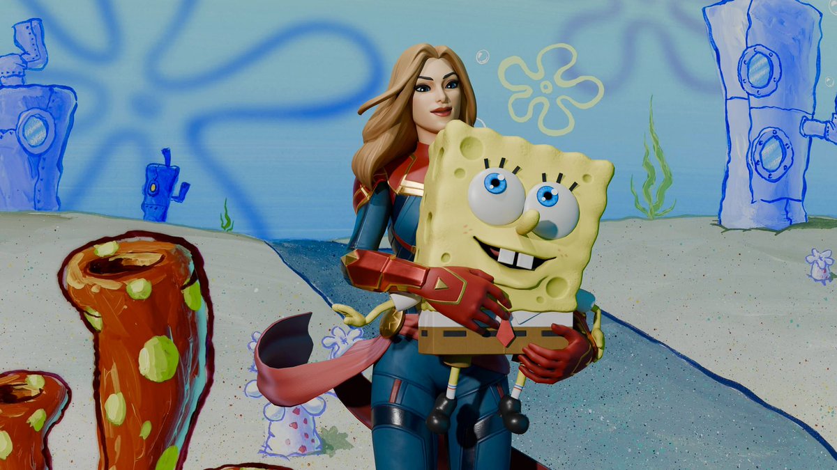 Carol and SpongeBob render by me