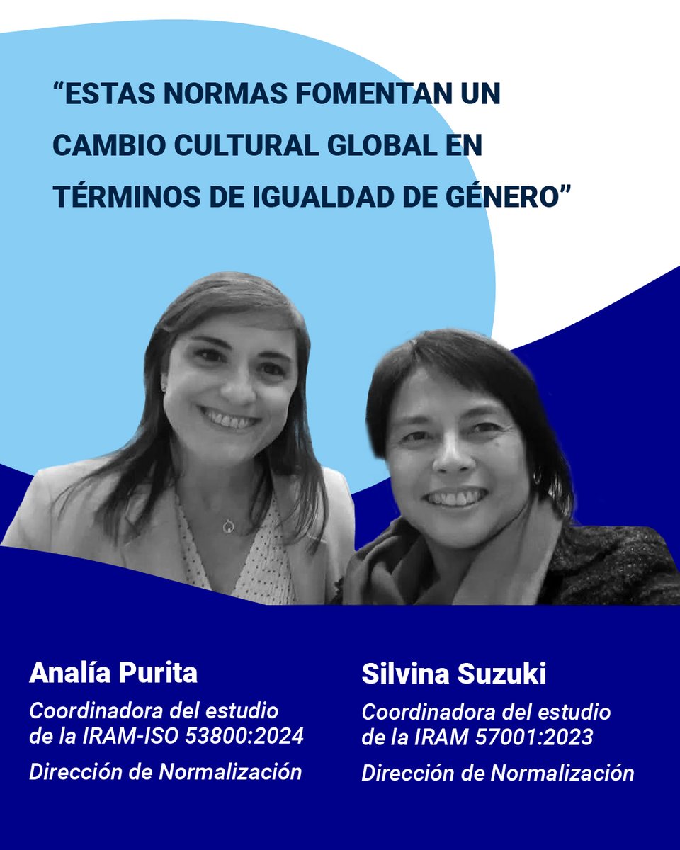 IRAMoficial's tweet photo. ¿Cómo las normas promueven la equidad de género? ¿Qué aportes realizamos desde IRAM en la materia? Conocé más en esta entrevista a Analía Purita y Silvina Suzuki, responsables del desarrollo de normas IRAM e ISO sobre equidad e igualdad de género👉 https://t.co/0EyIX8T7L4

#8M https://t.co/KXGuYF1eIS
