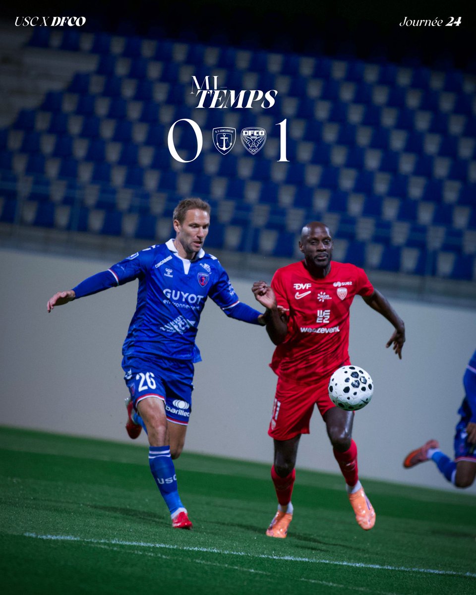 DFCO_Officiel's tweet photo. ⏸️ | Très à son avantage sur les trente premières minutes, le DFCO a légèrement subi sur la fin du premier acte mais reste devant au score.
#USCDFCO | 0-1 https://t.co/JoH3HtHTjf