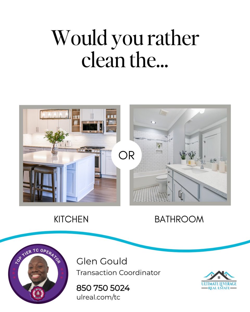 glengouldonline's tweet image. Let’s be honest, cleaning isn’t exactly fun. 

If you had to deep-clean one room, would you choose the kitchen or the bathroom?

What’s more satisfying—a sparkling countertop or a streak-free mirror? Tell us your pick and why! 👇

#wouldyourather #cleaningtips