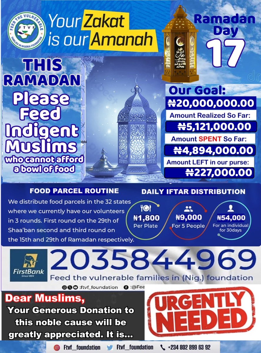 _B1gchef's tweet photo. While many of us break our fast with comfort, countless indigent Muslims struggle to find even a simple meal

Help us bring relief and hope by feeding vulnerable families in dire need around us

2035844969
First Bank
Feed the Vulnerable

Donate today and be a means of mercy. 🤲🌙 https://t.co/ewHsygDUq6