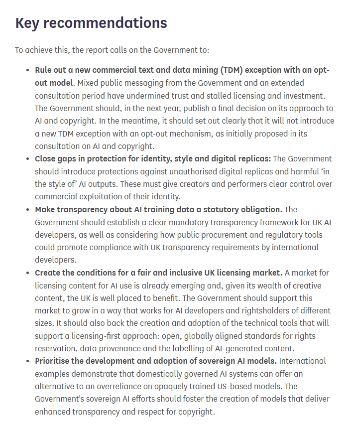 owenboswarva's tweet image. AI, copyright and the creative industries committees.parliament.uk/committee/170/… report from @LordsCommsCom

Guardian coverage theguardian.com/technology/202…

Copyright maximalism all the way; no concessions to balance or indeed practicality

#genAI #IPlaw #openweb #techpolicy