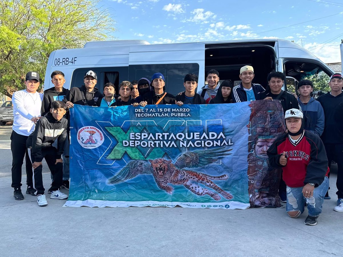 Los deportistas de Coahuila ya partieron rumbo a Tecomatlán, Puebla, donde participarán en la XXII Espartaqueada Nacional Deportiva, organizada por el Movimiento Antorchista Nacional.

¡Les deseamos mucho éxito y que pongan en alto el nombre de Coahuila!

l ❤️‍🔥⭐️🏅