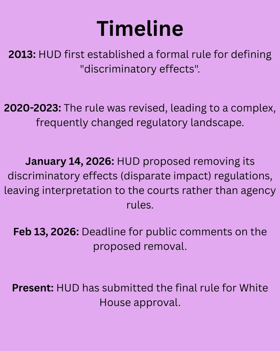 FairHousingCLC's tweet photo. HUD Rescinds Disparate Impact Regulations. https://t.co/V85vZRz1IW