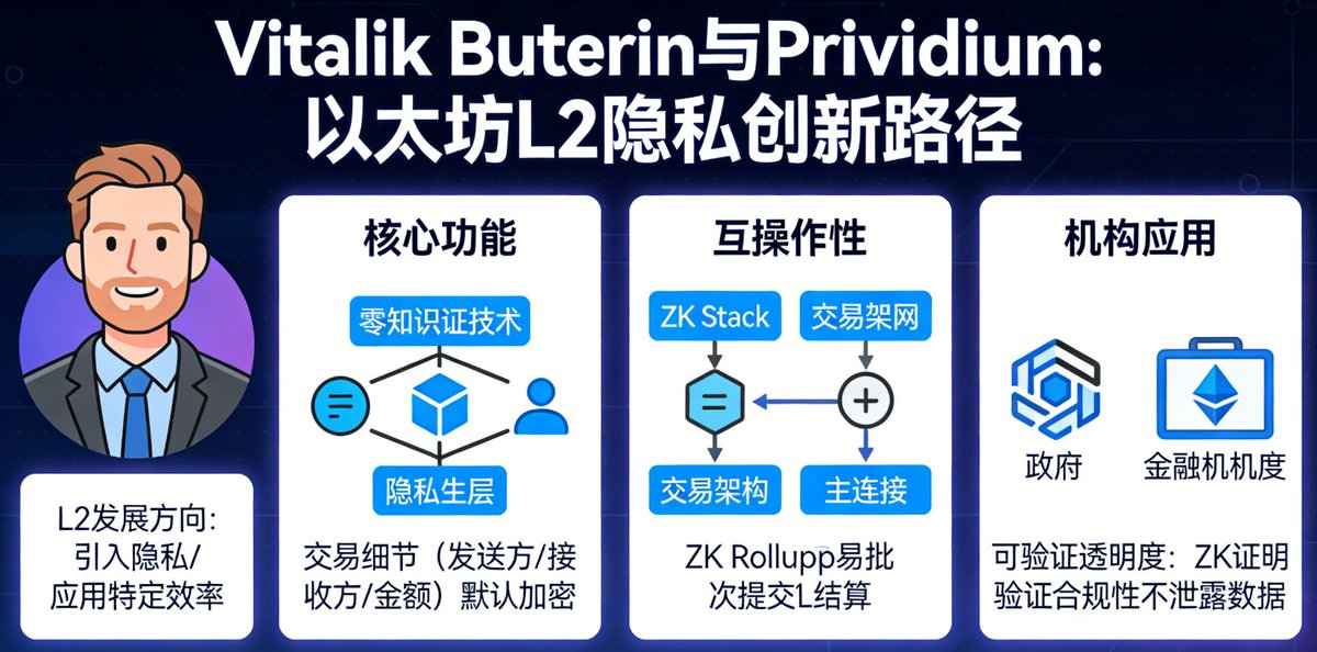 Vitalik Buterin 近期关于 L2 发展方向的思考，为以太坊生态指明了新路径：L2 不能再满足于复制 EVM 提供通用区块空间，而必须引入隐私、应用特定效率等真正创新的功能。Prividium 的设计理念恰好与这一方向高度契合，它不仅是一条链，更是以太坊隐私基础设施的关键拼图。