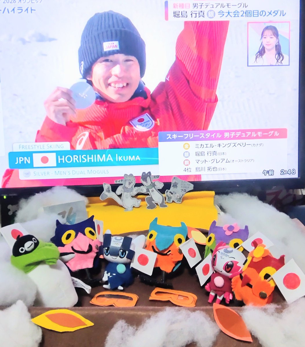 hattaninko's tweet photo. 💙熱闘を振り返る⑦🌸スノーレッツ「スキーも負けてないよ⛷️メダルラッシュ❗」ミライトワ「堀島行真さん❗男子モーグル🥉デュアルモーグル🥈スゴイ❗」ソメイティ「二階堂蓮くん❗男子個人ノーマルヒル🥉ラージヒル🥈❗」ベテラン＆次世代の活躍に歓喜😍＃ミラソメちゃん存続希望💕＃スノーレッツ https://t.co/r15TqVAkVW