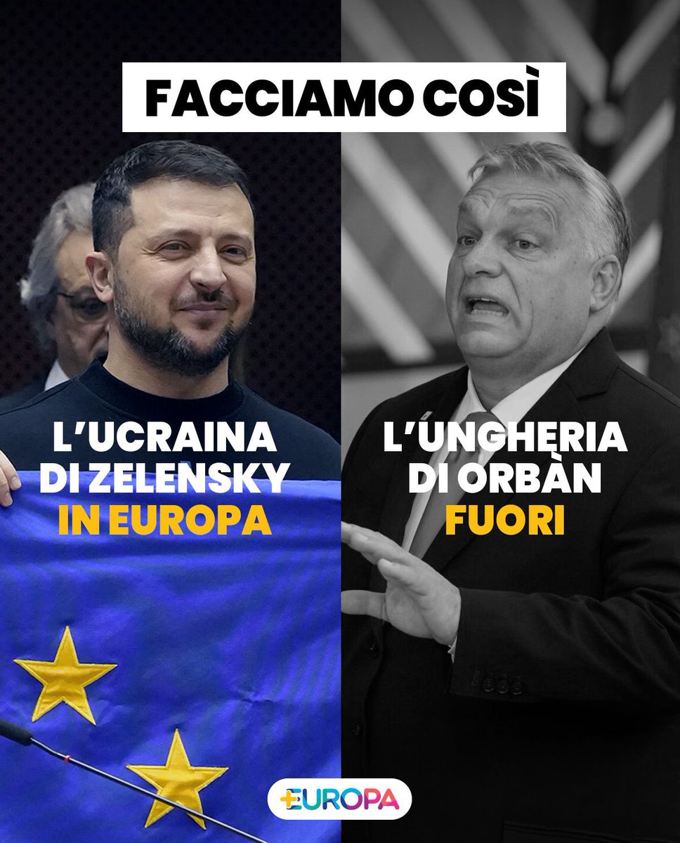 riccardomagi's tweet photo. Zelensky ha sicuramente sbagliato a cedere alle innumerevoli e continue provocazioni di Orbàn, ma è innegabile che meritino molto di più lui e gli ucraini di entrare nell’Ue, piuttosto che la permanenza di Orbàn e dell’Ungheria, che ormai non ha più nulla a che fare con i nostri valori e vorrebbe svenderci a Putin. 

Per quanto ci riguarda, si lasci entrare l’Ucraina di Zelensky, che difende la nostra libertà contro l’invasore russo, e si favorisca l’uscita dell’Ungheria di Orbàn, che vive l’Europa come una gabbia e vede invece la federazione russa come un Eldorado. 

Quanto a Salvini, prima di esprimere solidarietà al premier ungherese, solidarizzi con i pendolari e i passeggeri dei treni italiani, visto che da quando c’è lui a occuparsene, l’Italia dei trasporti è tornata all’età della pietra.