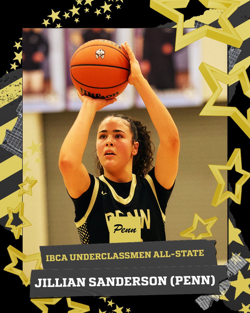 The_Pennant's tweet photo. Congrats to Penn Girls Basketball player Jillian Sanderson, named IBCA All-State (Large School Underclassmen) !!!!

A top #Power4Prospect, the 5-9 Freshman PG led Penn with 14.4 points, 3.6 assists, 2.6 steals a game.

Sanderson helped Penn (24-4) earn Sectional, NIC titles. https://t.co/YJ2kirwwSE