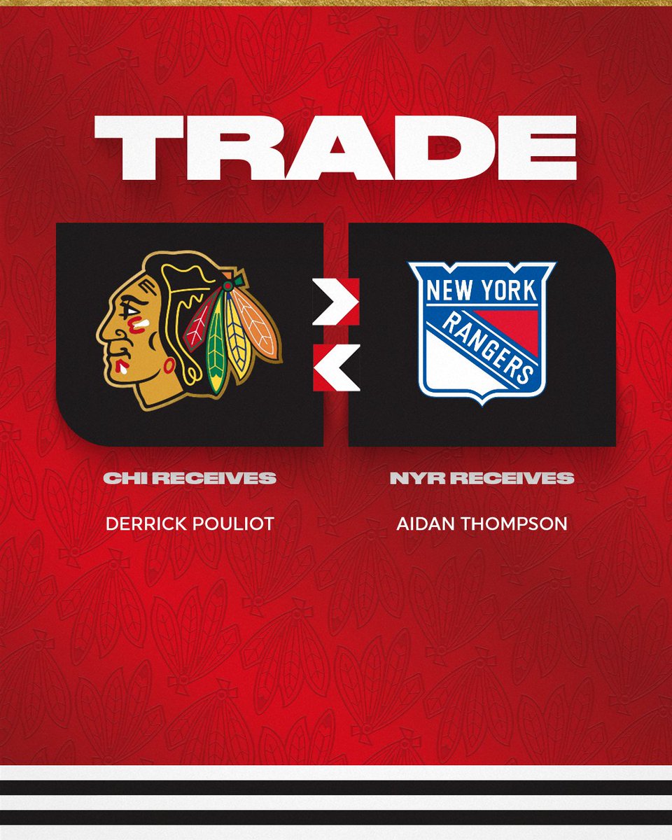NHLBlackhawks's tweet photo. we've got another trade🔔

📰 ➡︎ https://t.co/K6DoibgT7z https://t.co/6Bv8GwP7gy