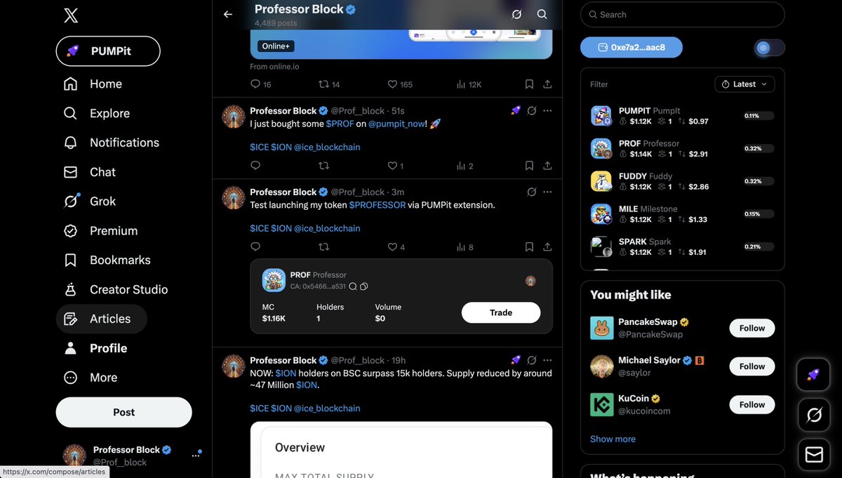 Some more snaps of $PROF token via <a href="/pumpit_now/">PUMPit</a>.

$ICE $ION <a href="/ice_blockchain/">Ice Open Network</a>