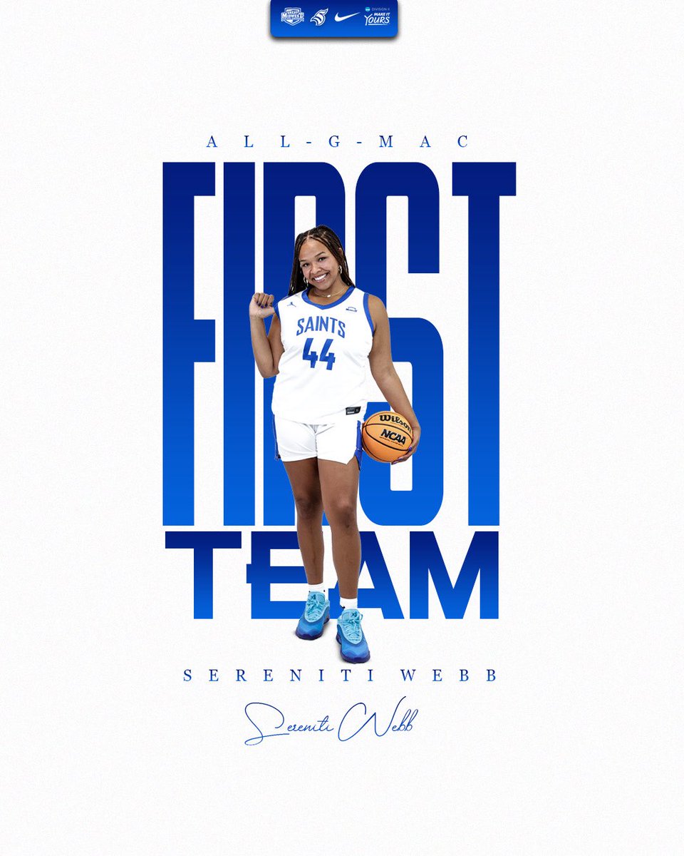 tmusaints's tweet photo. Congrats to Sereniti Webb &amp; Rylee Turner on being named First Team All-GMAC.

#LetsGoSaints https://t.co/K2VZznHXjl