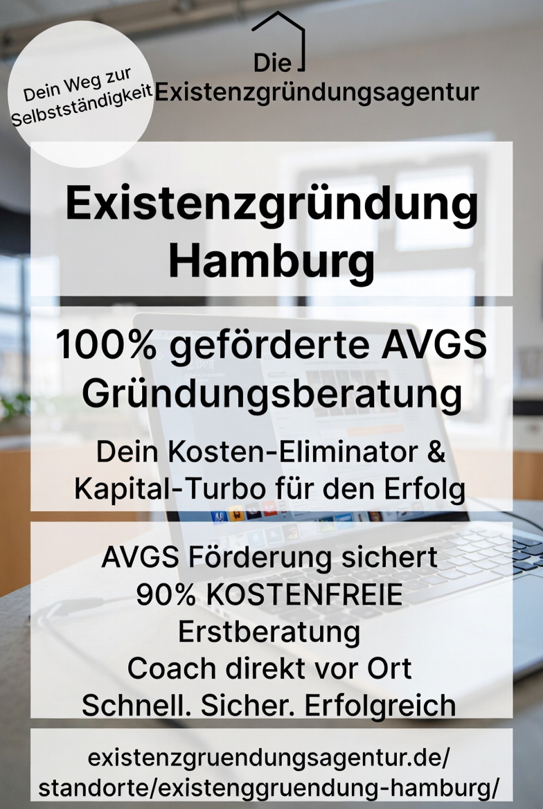 markustonn's tweet image. Die Existenzgründungsagentur bietet 100% geförderte AVGS Gründungsberatung in Hamburg! Dein Kosten-Eliminator &amp;amp; Kapital-Turbo für den Erfolg. Coach direkt vor Ort. #Hamburg #Selbstständigkeit #AVGS existenzgruendungsagentur.de/standorte/exis…