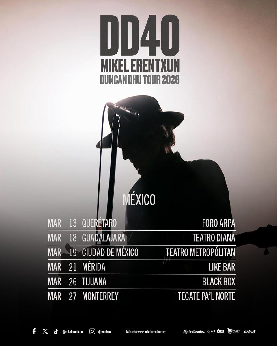MikelErentxun's tweet photo. TOUR MÉXICO 2026
Tras una última reestructuración , el tour de México queda así !
Nos vemos pronto !!!!!
🥁🥁🥁🥁🥁🥁🥁🥁🥁
#DD40tour2026 https://t.co/BKnxcOhJOK