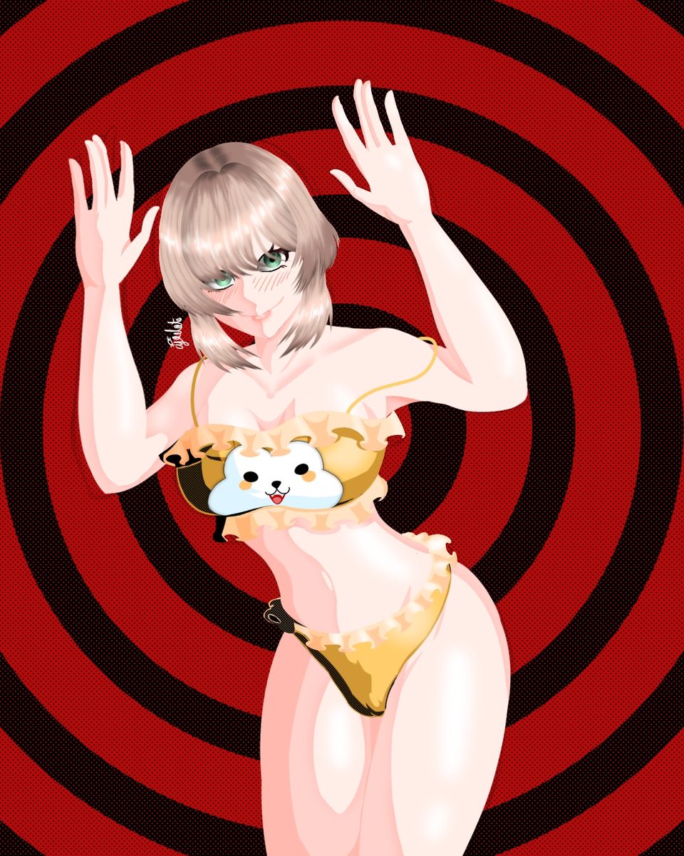 Runa Dogenzaka 🐶 Swimsuit 
Since we don't have a beach rune, I took the liberty of imagining what it would look like. 
#fanart #P5X_art #lineless #swimsuit #beach