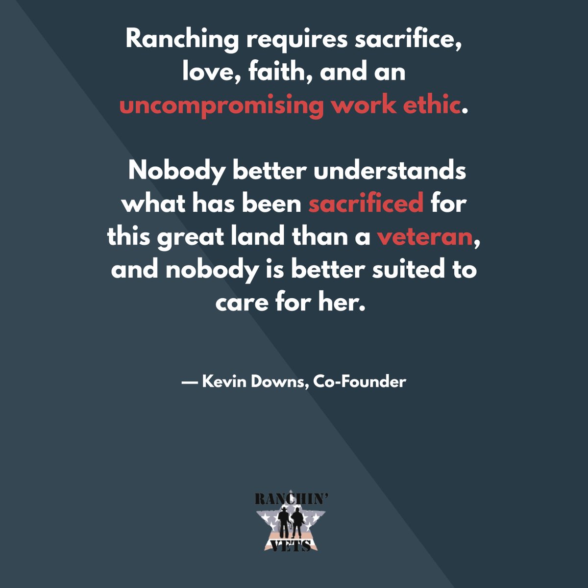 ranchinvets's tweet photo. Ranching demands sacrifice, grit, faith, and an unwavering commitment.
Veterans understand that sacrifice better than anyone &amp; they’re equipped to protect, steward, and sustain what so many fought to preserve. This is why our mission exists, &amp; why we serve those who served. https://t.co/rlskJQvjqL