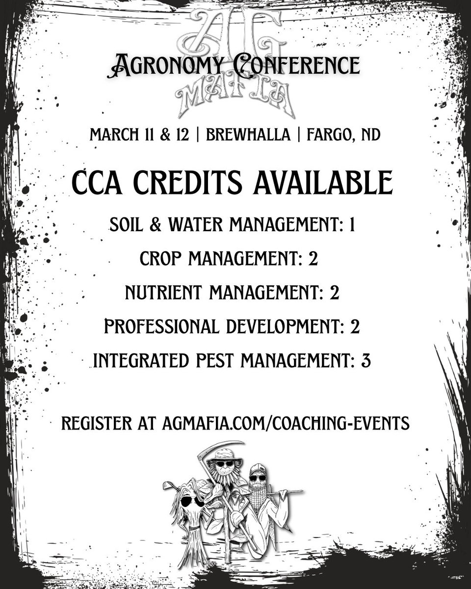 𝐓𝐇𝐀𝐍𝐊 𝐘𝐎𝐔 to everyone who has registered for the Ag Mafia Agronomy Conference.😎🤝

We’ve had such a great response to this event that we have decided to open up a few more seats. 

No reps. No sponsors. Just real agronomy from the experts. 

If you’ve been on the fence,
