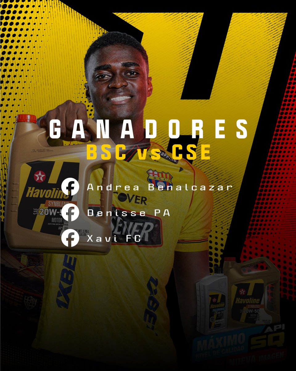 🎫 Éstos son los ganadores de las entradas para el Clásico del Astillero entre #BarcelonaSC y #Emelec 

👏 ¡Gracias a todos por participar. Sigue nuestras redes sociales para que seas parte de nuestros próximos concursos! 🥳