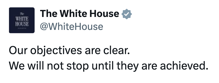 The "objectives" could not, in fact, be any less clear.