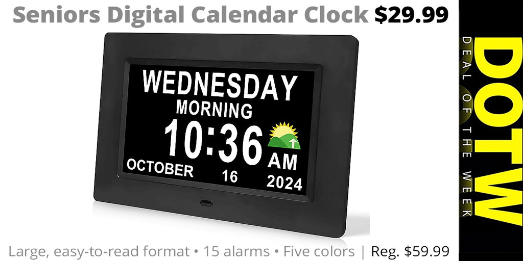 #ConnectingPoint's DEAL OF THE WEEK (3/6/26): Seniors Digital Calendar Clock reg. $59.99; #DOTW sale price: $29.99. Through 3/12/26 while supplies last. | tinyurl.com/24a3zeh3
.
#DealOfTheWeek #ElderCare #MedfordOregon #RogueValley #sale #senility #SouthernOregon