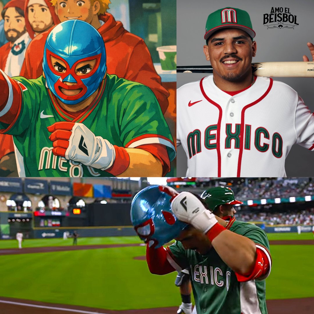 amoelbeisbol's tweet photo. ¡El FESTEJO! 🇲🇽⚾
Así fue el festejo de la Nacho Álvarez jr con el dogout de la selección 
La máscara no podia faltar 
#beisbol #México #NachoAlvarezjr https://t.co/hKYlV6vBq7