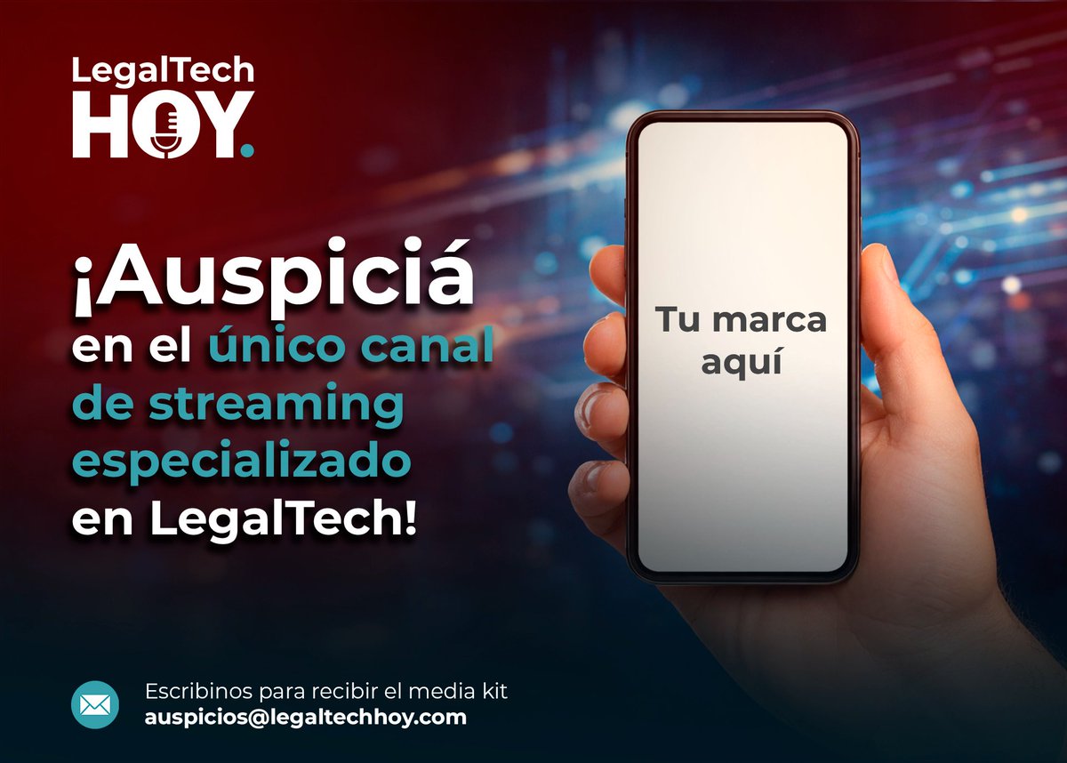 Legaltechhoy's tweet photo. LegalTech Hoy abre alianzas estratégicas – Temporada 4

Escribinos para recibir el media kit y opciones de auspicios. https://t.co/OvNj0AF5xs