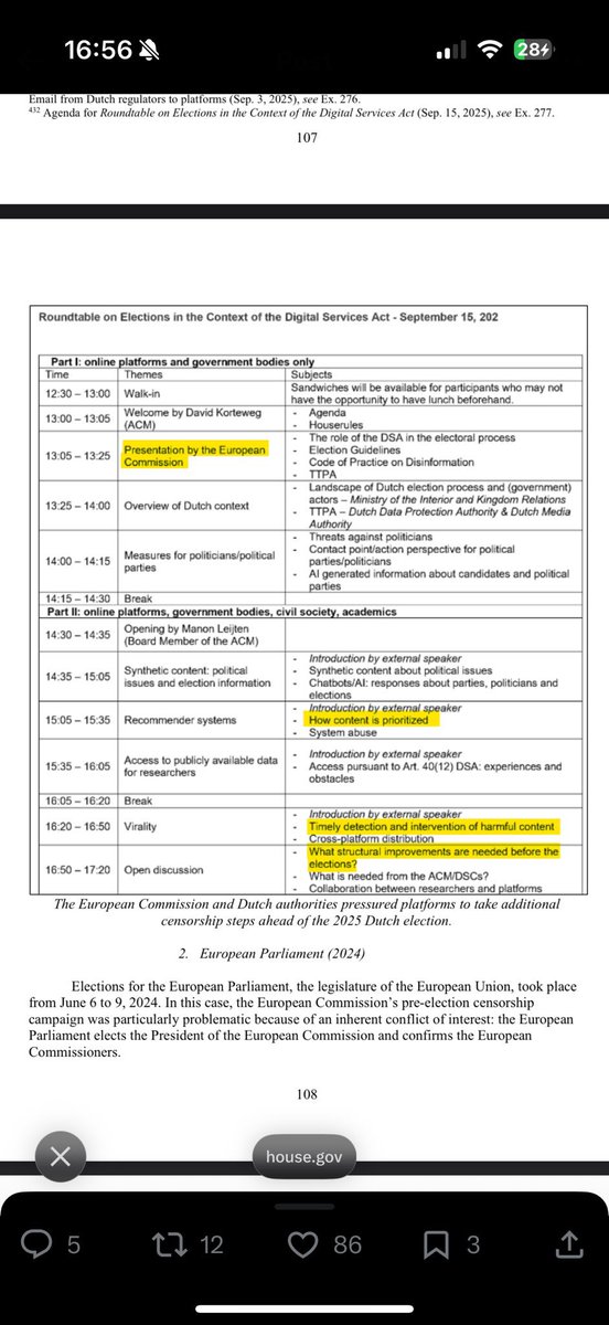 Diese Dateien sind eine BOMBE.

Dank <a href="/JudiciaryGOP/">House Judiciary GOP 🇺🇸🇺🇸🇺🇸</a> haben wir nun Beweise dafür, dass die EU aktiv legale Inhalte zensiert hat, die ihrer Agenda zuwiderlaufen – und dass sie sich in mindestens acht europäische Wahlen eingemischt hat, darunter die niederländischen Wahlen von 2023