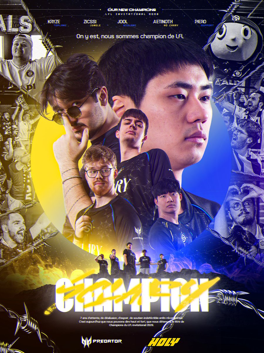 CHAMPIOOOOOOOOOOOOONS DE LFL 🏆

ON L'A FAIT,  LE TITRE EST À NOUS !!!  #SLYWIN
