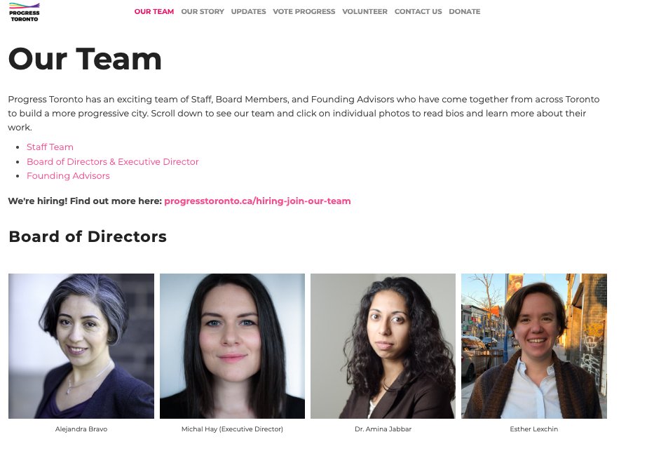 With Progress Toronto’s questionable affiliations circulating today, it’s worth noting who else is tied to this influential political network: Ward 9 Councillor Alejandra Bravo and Michal Hay from the Mayor’s Office. Do these ties explain the Mayor’s conspicuous absence from the