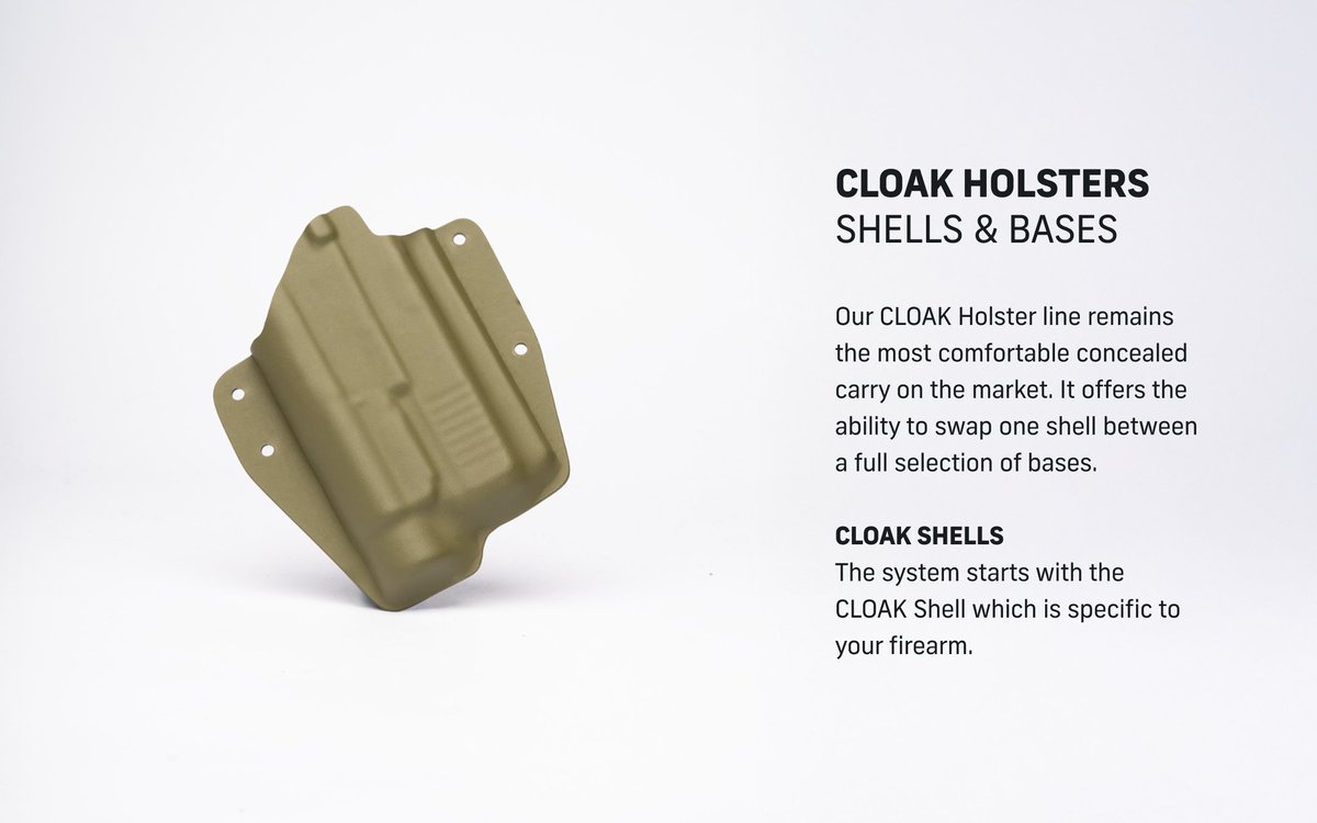 AlienGHolsters's tweet photo. Our CLOAK Holster line remains the most comfortable concealed carry on the market. It offers the ability to swap one shell between a full selection of bases. https://t.co/nx5rQa5jCr