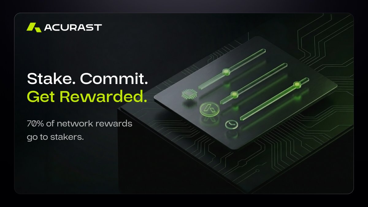 How staking works on Acurast, the simple version.

1. 70% of the rewards distributed on the Acurast network go to participants who stake. The largest share of the rewards.

2. When you start a stake, you choose your compute amount, the amount of tokens ‘at stake’ and the cooldown