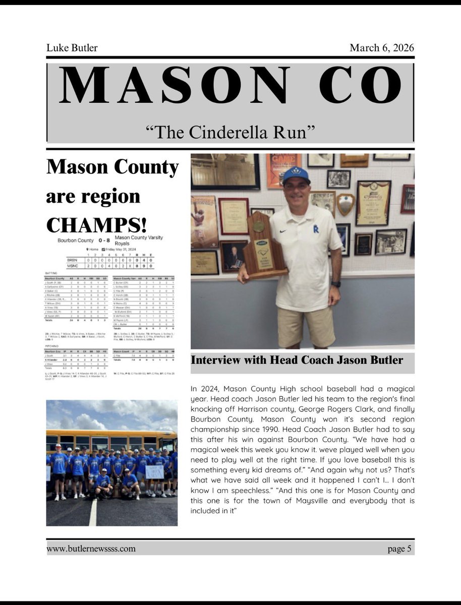 MCRoyalsMedia's tweet photo. In honor of the 10th Region Tournament this week, students have been learning to use InDesign and made an article.

Some media student selected an alumni from the 10th region to share a memory about the tournament. https://t.co/MZLlTXEOLB