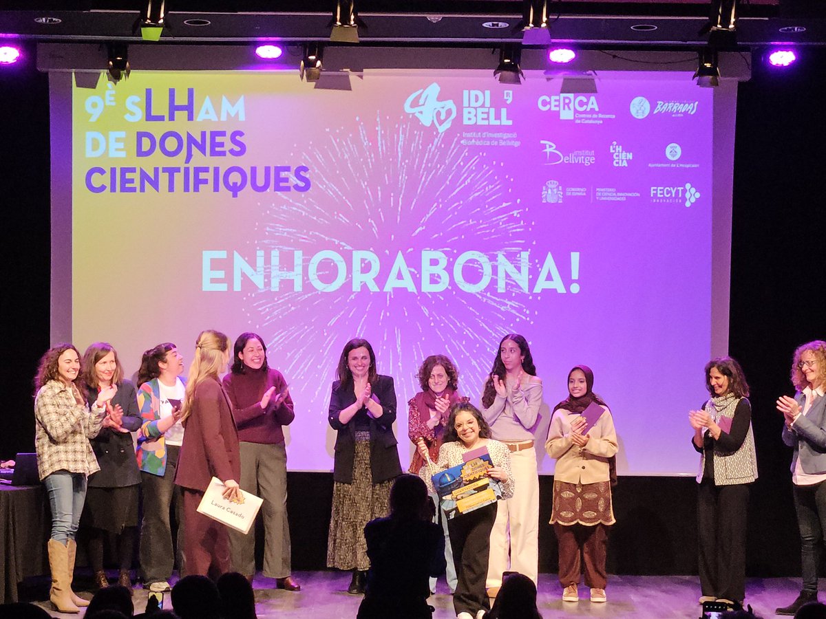 idibell_cat's tweet photo. @elBarradas @InstBellvitge @FECYT_Ciencia @LHCiencia @LHAjuntament @hbellvitge @ICO_oncologia @mariamolinao Ara sí! 🥳 
La nostra guanyadora del 9è #sLHamCientífiques és l'#sLHamera... 🥁

Laura Casado!

L'enhorabona! 👏

#8M | #BellvitgeInvestiga | #DonesEnCiència | #sLHam |  | #LHCiència https://t.co/jPYe3Gy3k8
