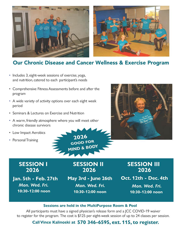💙 Our Chronic Disease &amp; Cancer Wellness Program session II begins in May! Designed for individuals living with chronic disease or recovering from cancer, this supportive program focuses on strength, wellness, and community through guided exercise, yoga, and nutrition.