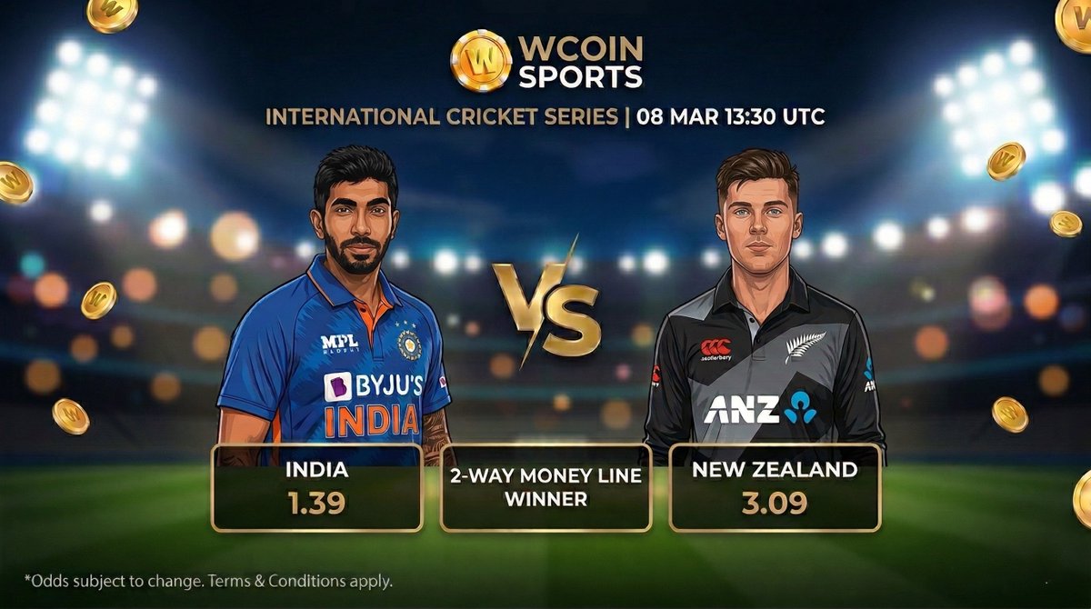 The T20 World Cup Final is here! 🏏

India vs. New Zealand. Who are you backing?

🎁 $100 Giveaway!

• RT &amp; Like
• Reply your winning team + UID
• Must be following <a href="/WcoinGameHQ/">Wcoin</a>

⏳ Entries close at kickoff.