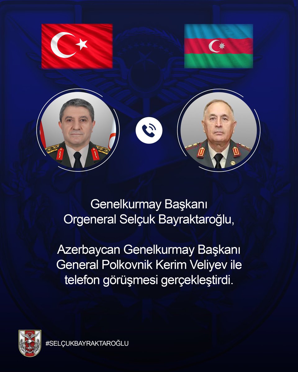 ragipsoylu's tweet photo. Turkish military’s chief of general staff Bayraktaroğlu tonight calls his Azerbaijani counterpart as tensions run high between Baku and Iran. 

Turkey has a binding defense commitments to Azerbaijan https://t.co/hxRv5ni5nE