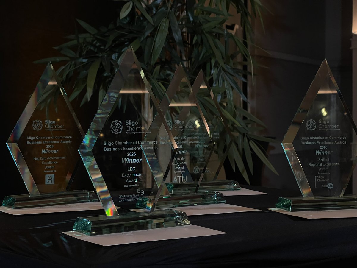 SligoChamber's tweet photo. We are all set for this evening’s 2026 Business Excellence Awards dinner here at the Radisson Blu Hotel in Rosses Point where we celebrate the outstanding business achievements throughout the Sligo region. 

#BusinessAwards #SligoChamber #Sligo https://t.co/4A4lafO66k