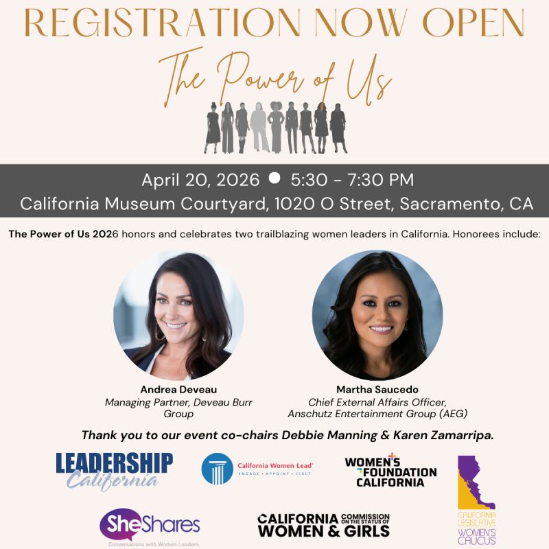 LeadershipCalif's tweet photo. Get ready for The Power of Us 2026 on April 20 in Sacramento where we are honoring Andrea Deveau and Martha Saucedo, two trailblazing women leaders in California. Learn more &amp; Register: https://t.co/xTKccvVzSq

Interested in sponsoring? Contact cpatterson@leadershipcalifornia.org https://t.co/8gxw8lCz2a