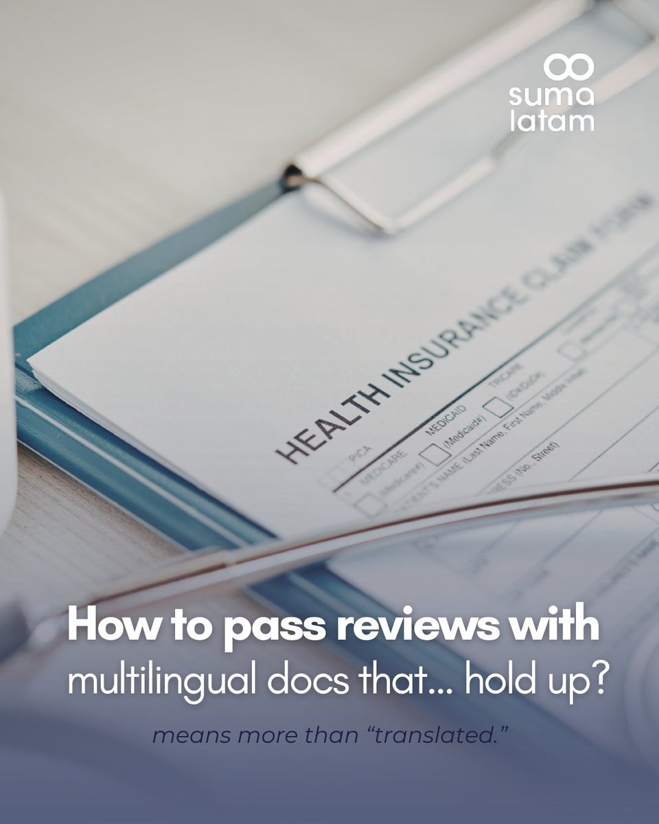 “Translated” ≠ “review-ready.”
✔ Terms consistent
✔ Versions aligned
✔  Independent review
✔ Changes documented
 Reply “READY” for the checklist.
 #Compliance #SumaLatam
