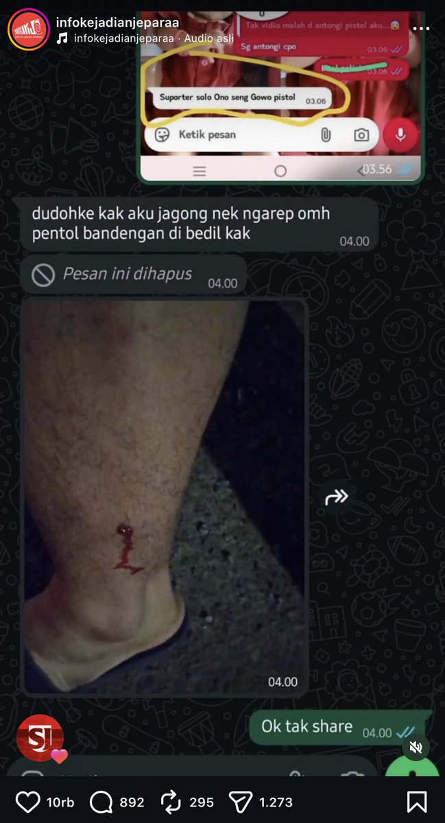 Ayo cari pembelaan yg lain, pistol ro sajam mu mbok nggo pas keluar dari stadion