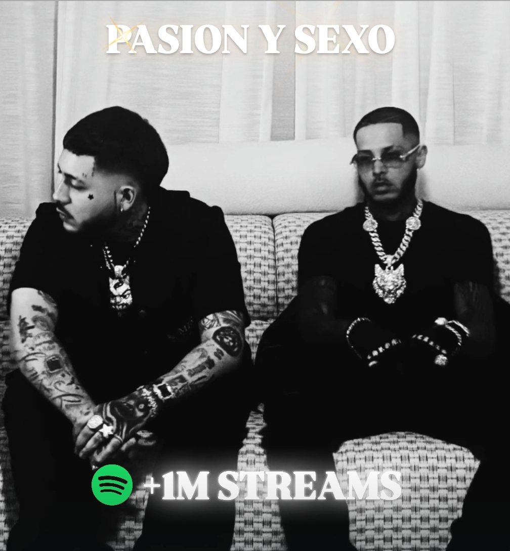 💦PRIMER MILLON --- PASION Y S3XO

Hace varios días el junte de .<a href="/lakaa66/">Sisasss La “K” 👹🇨🇴</a> y .<a href="/roapr_/">ROA</a> llegó a más del millón de streams en Spotify, se encuentra con más de millón y medio. 🇨🇴🇵🇷