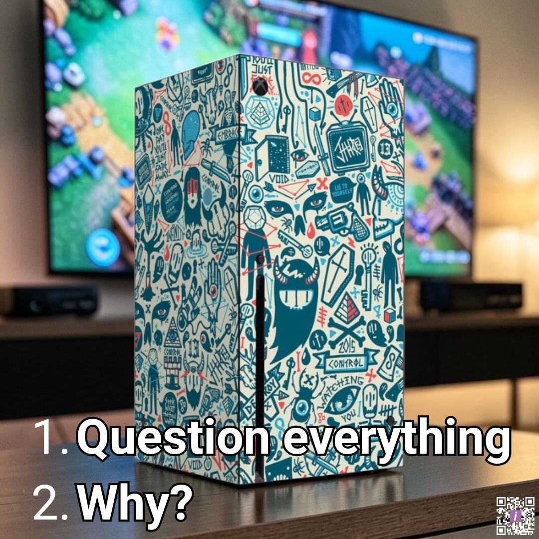 iStylescom's tweet image. Me at 2am:
Why park in driveways?
Why drive on parkways?
Why call it a building if it’s already built?

#QuestionEverything #LateNightThoughts #DeepThoughts #WhyDoWe #XboxSkins

Featuring Committee Xbox Series X Skin
👉 istyles.com/x/xboxx-questi…