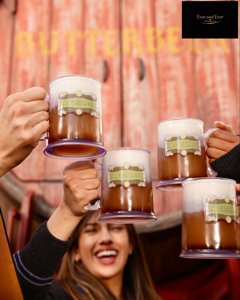 Craving something magical? Butterbeer at Universal Studios is calling your name! ✨🍺Thinking of booking your next Universal vacation? Reach out to us today and we can help start the process! #Butterbeer #UniversalStudios #EverAndEverTravels #ThemeParkTreats #TravelMagic