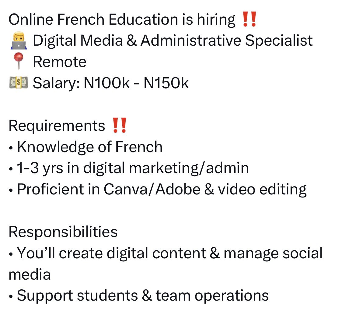 Stephaniekd8's tweet photo. 💌 Send cv, cover letter, portfolio &amp; reference to
hr@onlinefrenchedu.ca https://t.co/nQeCNx5A5i